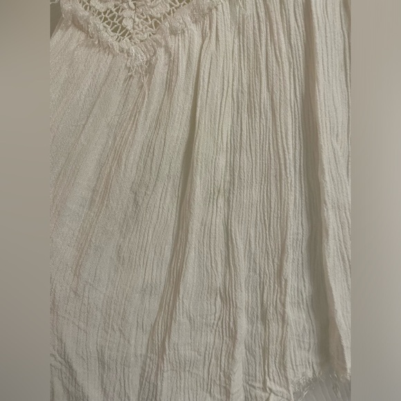 TALORI white crochet frayed style gauze camisole tank top - Picture 3 of 12